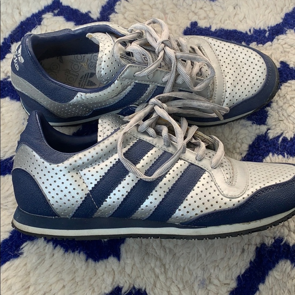 Silver and blue classic Adidas